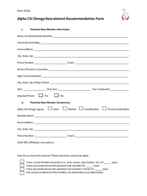 smu chi omega|alpha chi omega recommendation form.